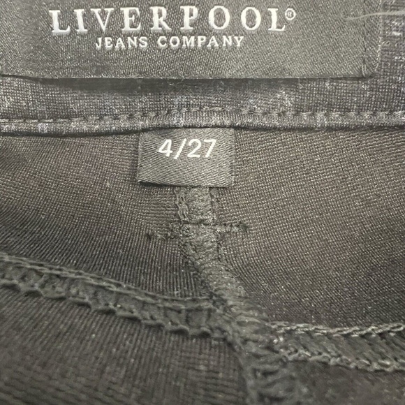 Liverpool Leggings Charcoal Print Madonna Stretch Knit Ankle Skinny Size 4/27 - Picture 7 of 15